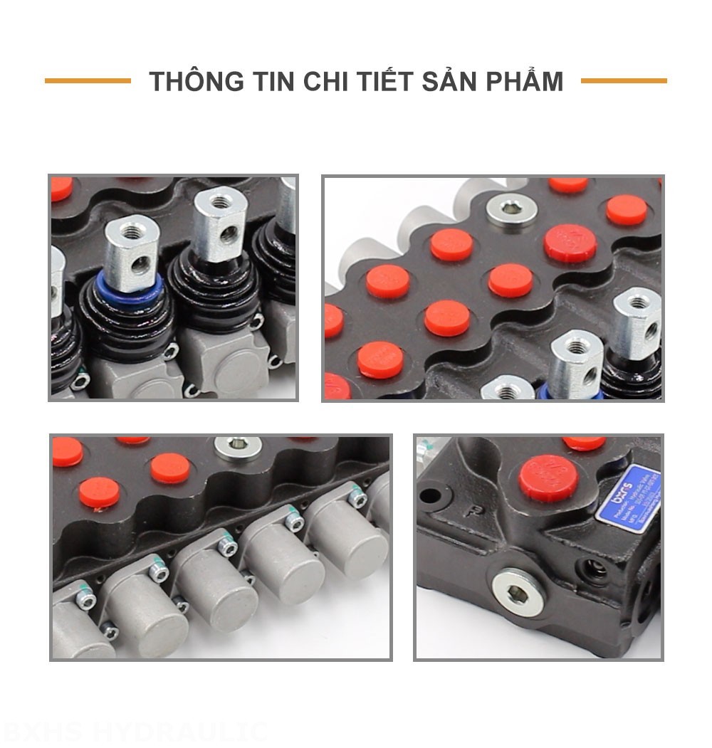 SD5 Điều khiển thủ công Xy lanh 7 Van định hướng khối liền