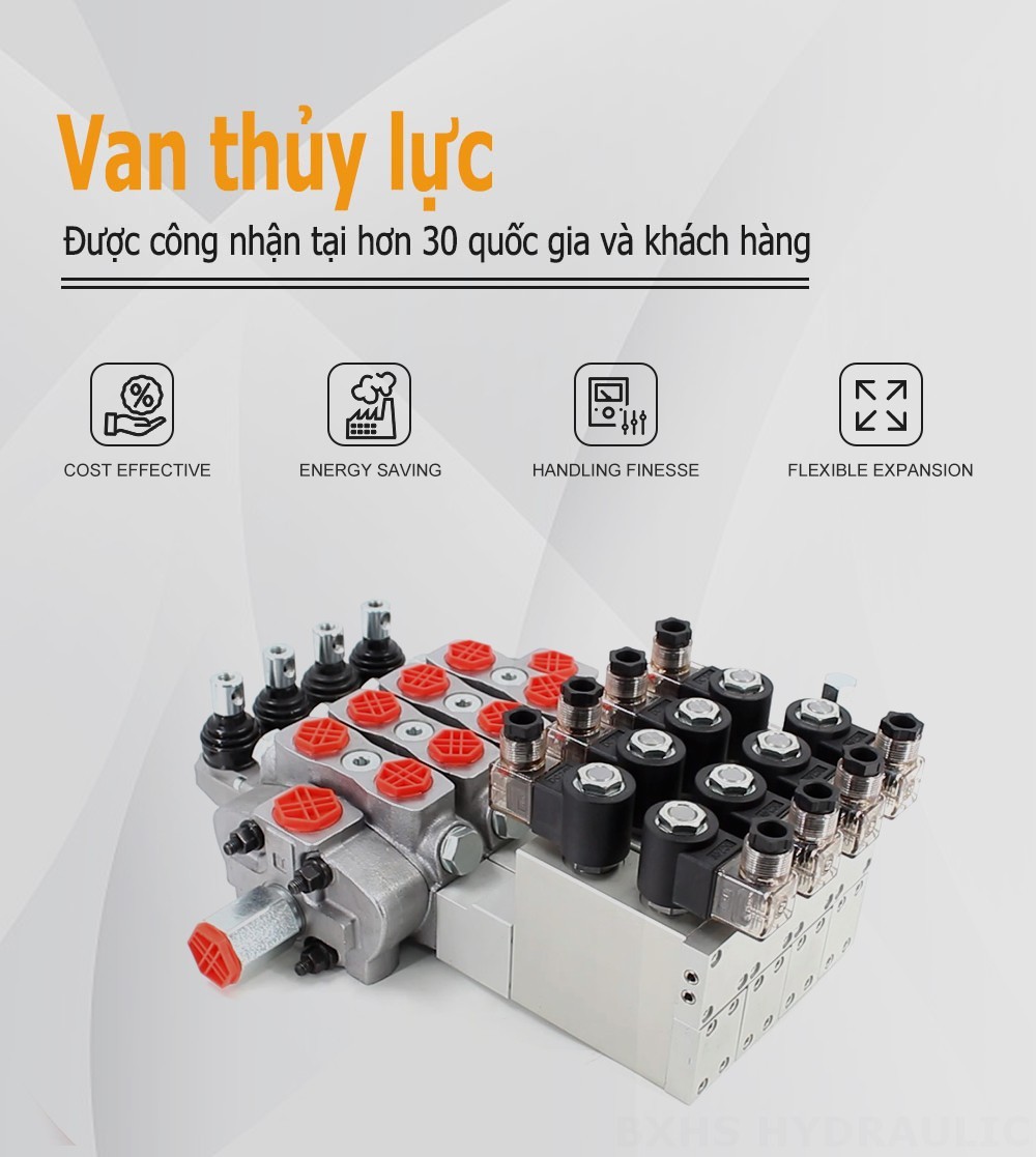 SD8 Điện khí-thủy lực Xy lanh 4 Van định hướng phân đoạn