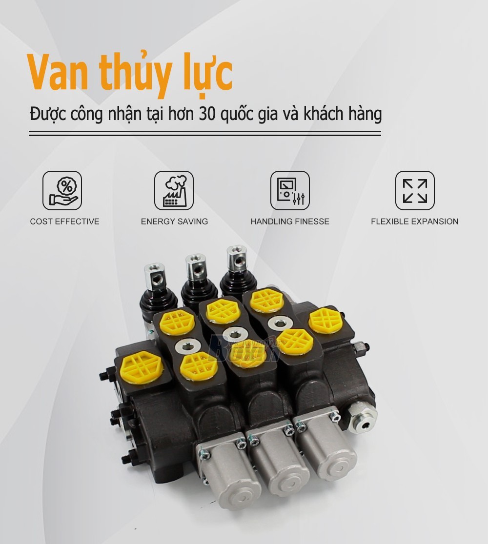 SD8 Điều khiển thủ công 3 ống Van định hướng phân đoạn