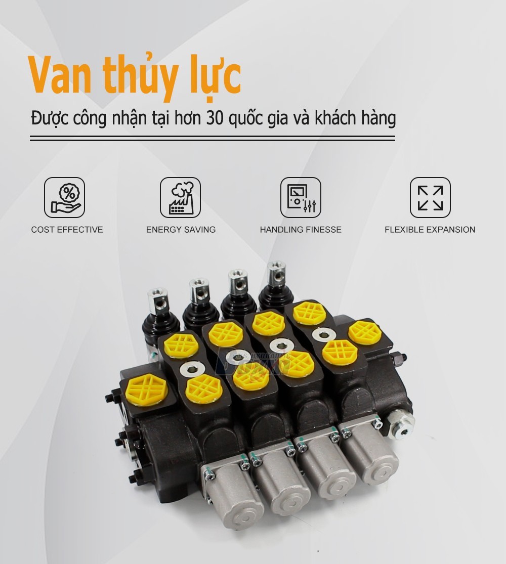 SD8 Điều khiển thủ công 4 ống Van định hướng phân đoạn