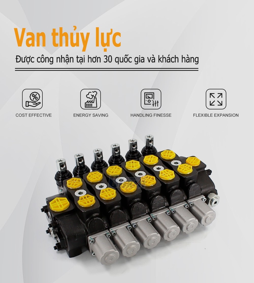 SD8 Điều khiển thủ công 6 cuộn Van định hướng phân đoạn