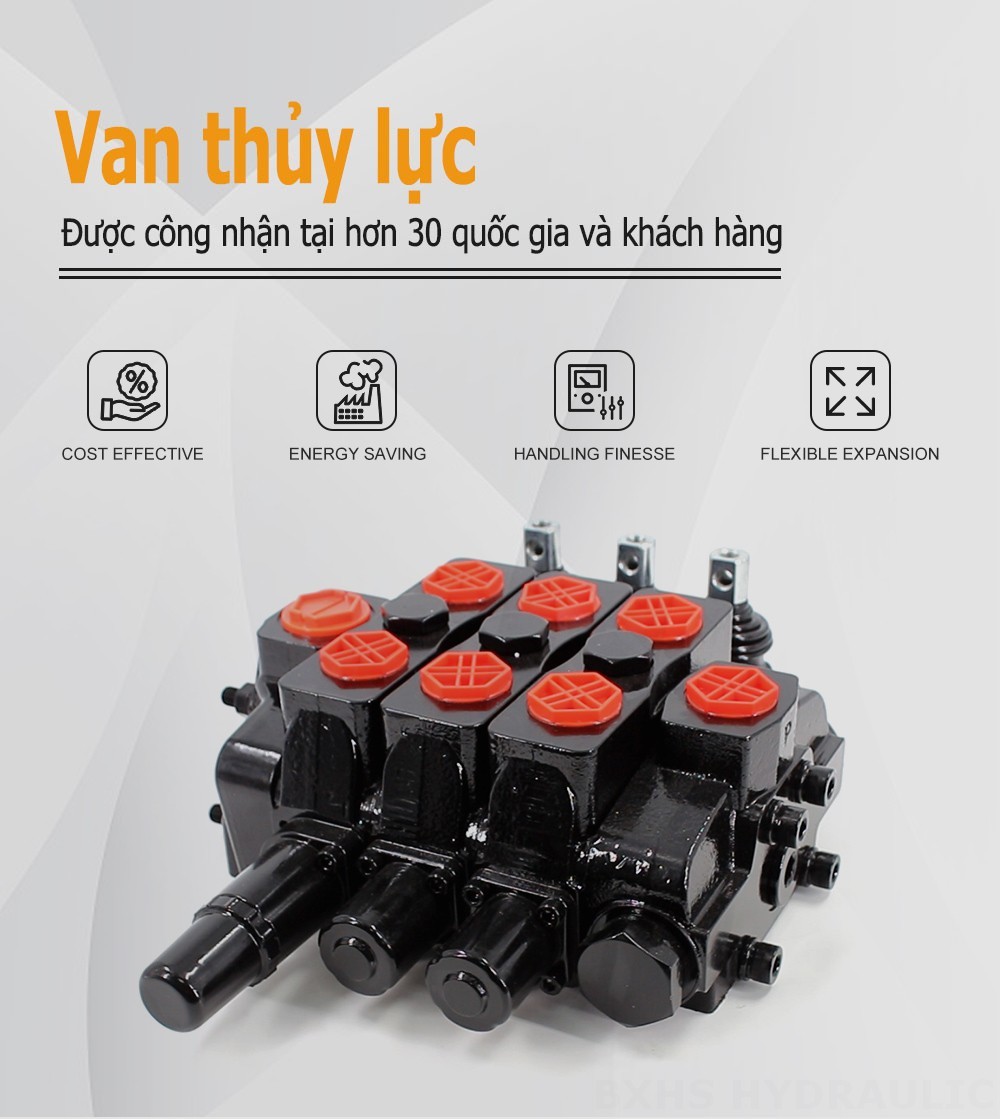 SDS180 Thủy lực và thủ công Xy lanh 3 Van định hướng phân đoạn