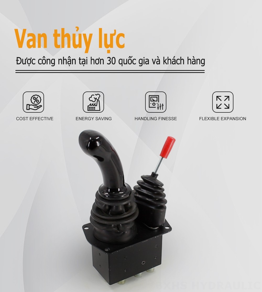 XDF-3X Thủy lực và thủ công Xy lanh 2 Cần điều khiển thủy lực